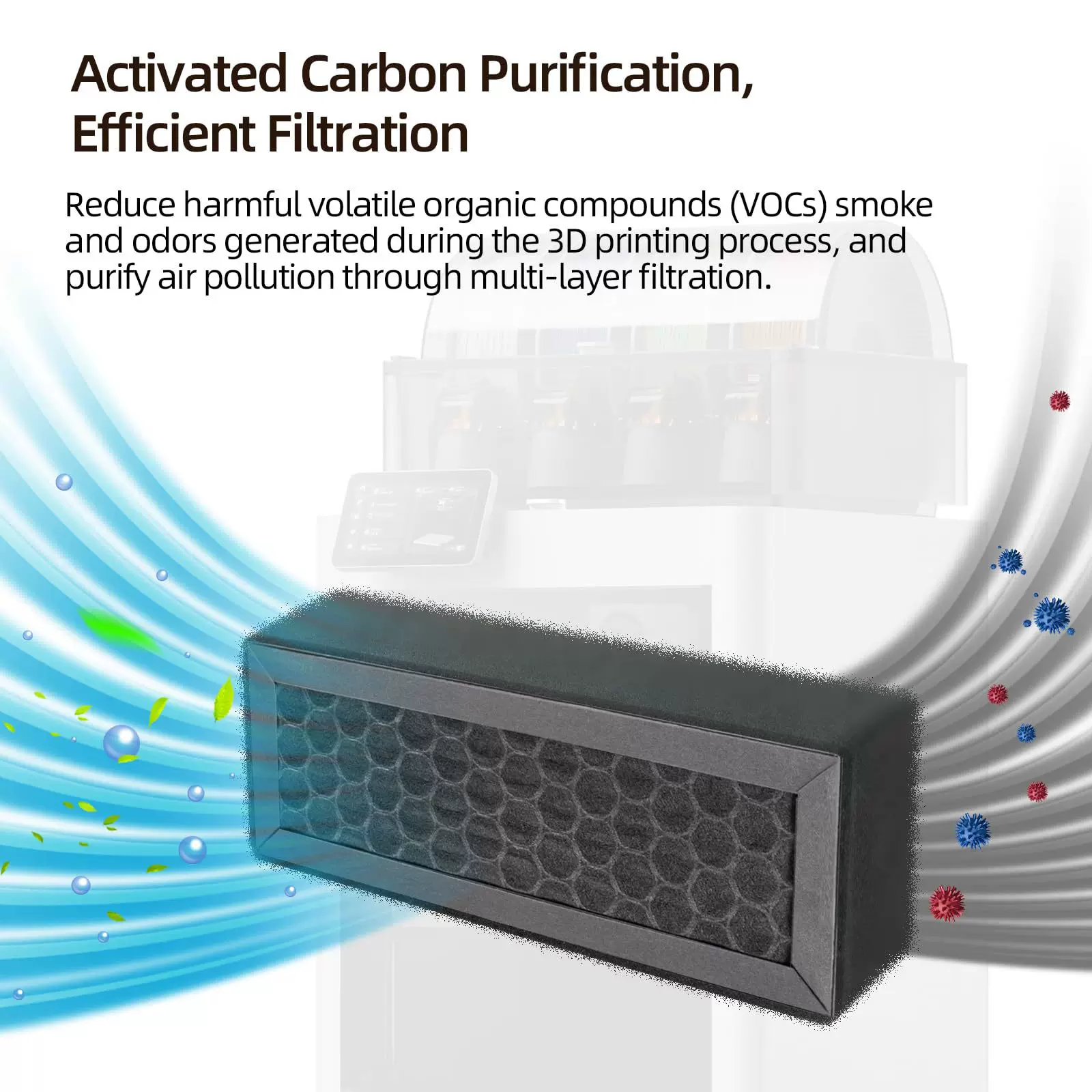 Applicable to Tuozhu P2S HEPA13 activated carbon air filter element 3D printer accessories pure carbon air purification filter screen