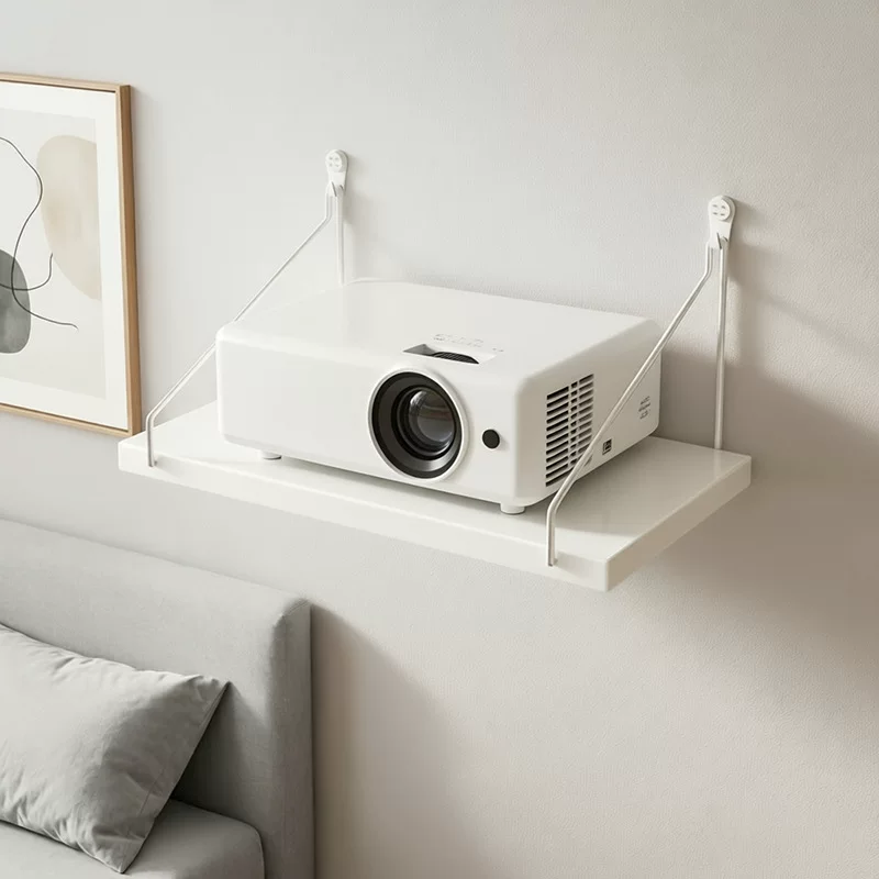 Projector storage rack, wall-mounted bracket, non-drilling tray, hanging pan-tilt, home bedside wall storage rack