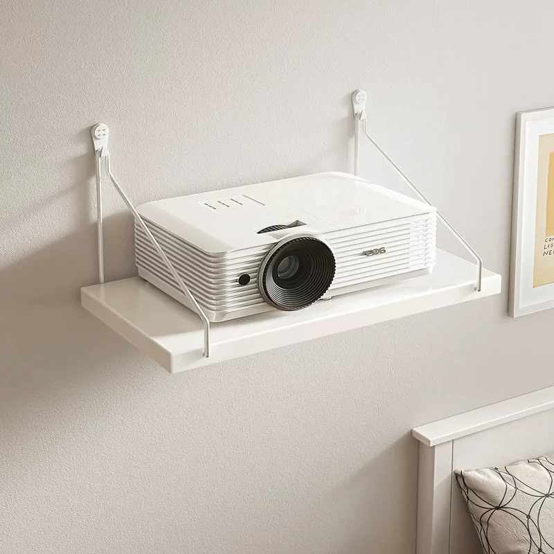 Projector storage rack, wall-mounted bracket, non-drilling tray, hanging pan-tilt, home bedside wall storage rack