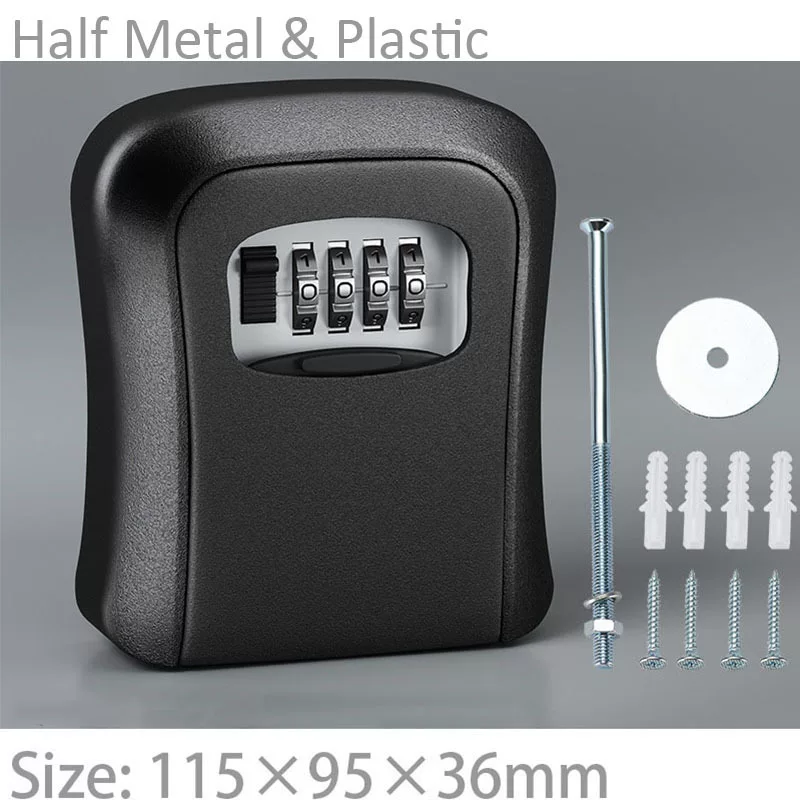 Home decoration key box password wall-mounted household door peephole non-drilling key box, temporary key box for construction site