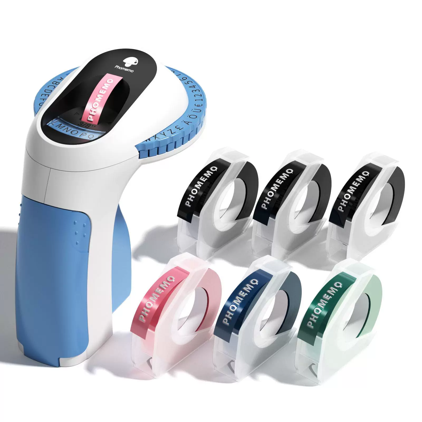 phomemo E975 portable label printer - Home handheld press-type plastic embossed ribbon label printer