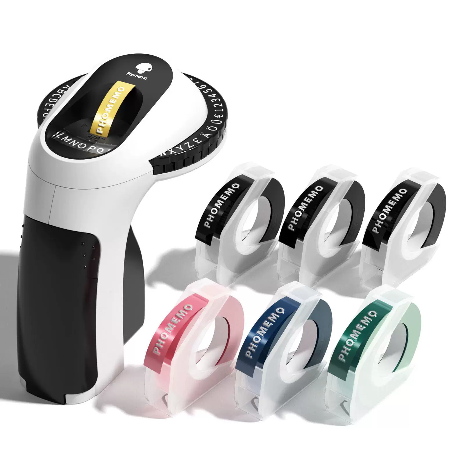 phomemo E975 portable label printer - Home handheld press-type plastic embossed ribbon label printer
