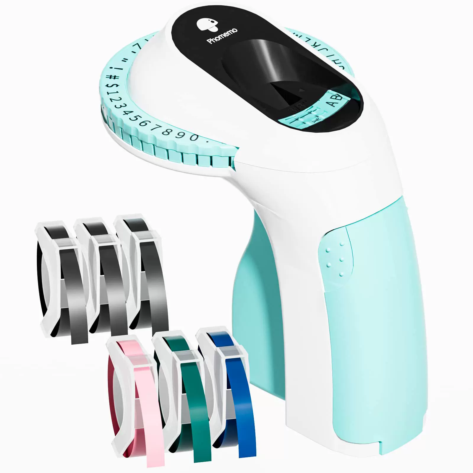 phomemo E975 portable label printer - Home handheld press-type plastic embossed ribbon label printer