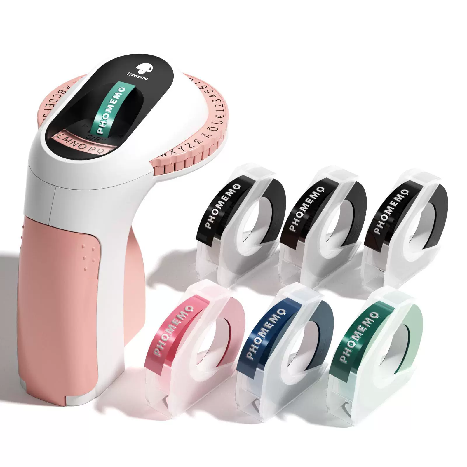 phomemo E975 portable label printer - Home handheld press-type plastic embossed ribbon label printer
