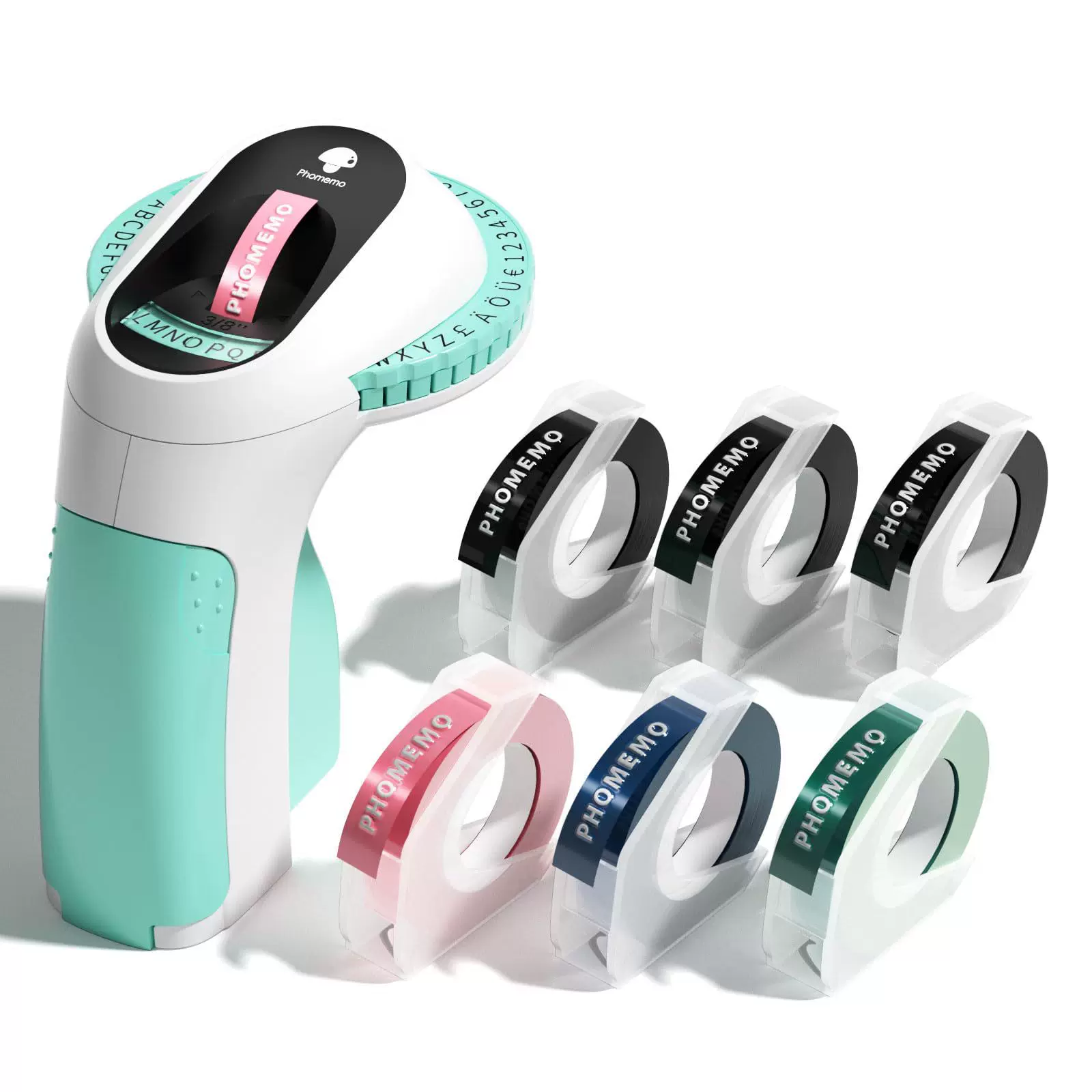 phomemo E975 portable label printer - Home handheld press-type plastic embossed ribbon label printer
