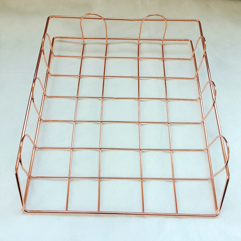Nordic-style ironwork document baskets, creative storage racks, document trays, desktop home storage and organization racks, wholesale from manufacturers