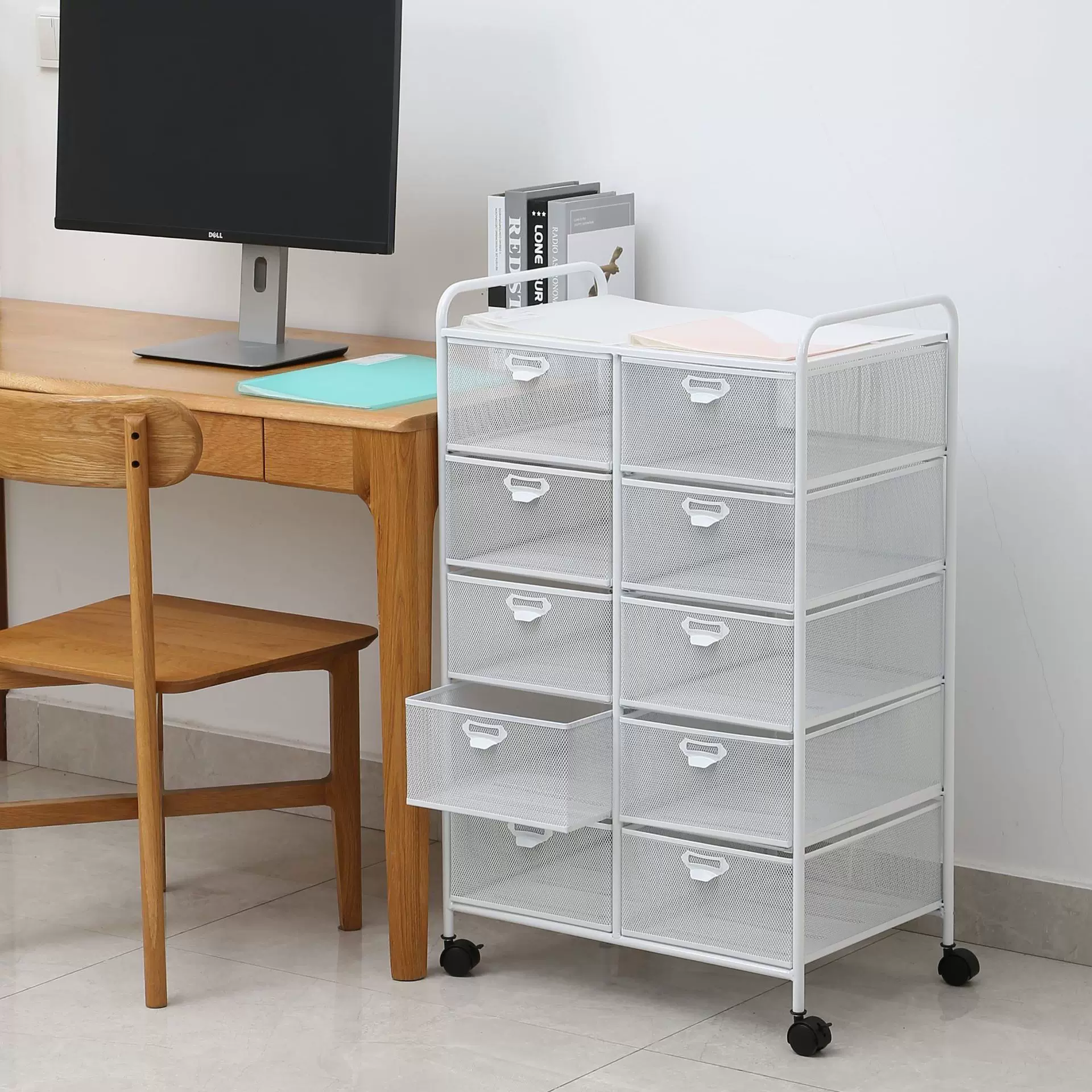 Customized steel storage large-capacity, multi-functional, detachable A3 small trolley rack with metal A4 based on factory samples