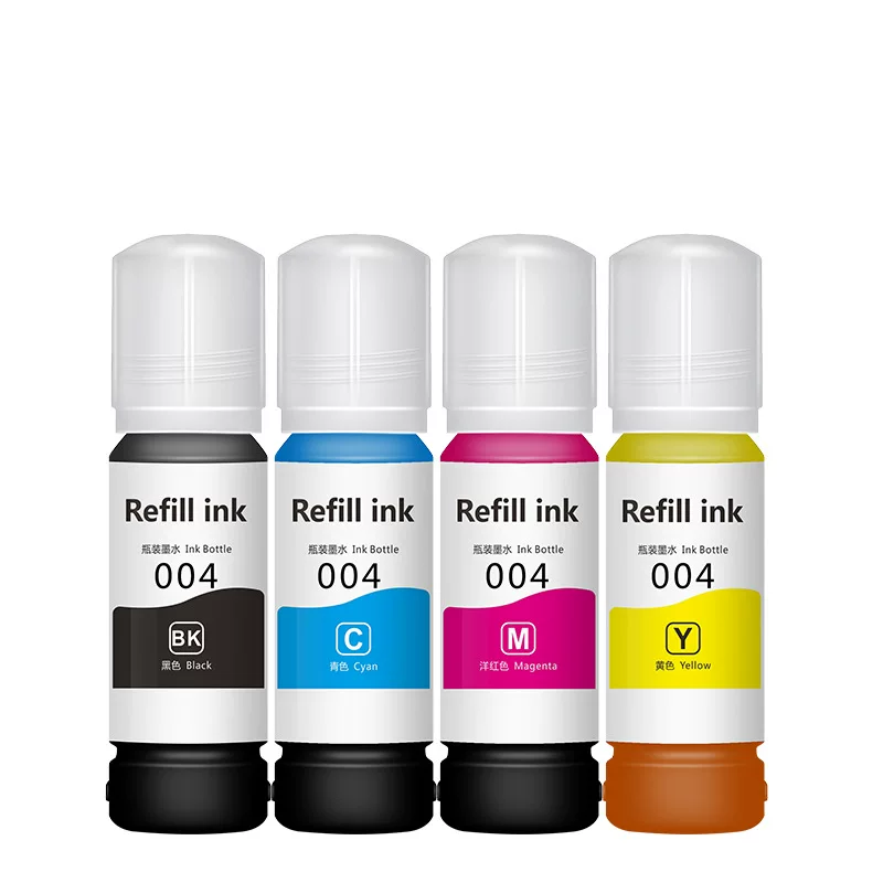 Factory direct supply 004 ink is compatible with L3118, 4168, 6168, 6178 and 6198 printer inks