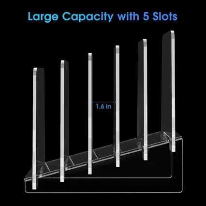 Acrylic detachable partition inclined file storage rack for organizing desktop books and documents, multi-layer transparent standing rack
