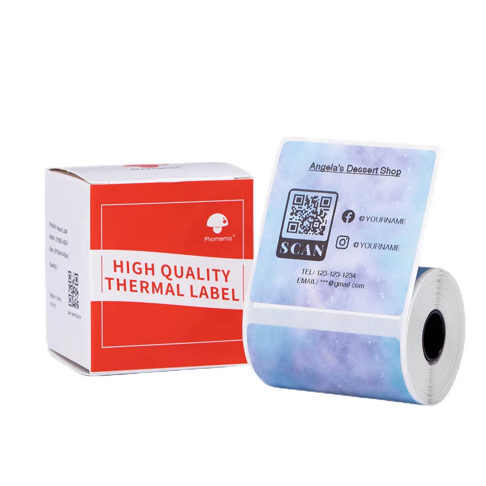 phomemo M110 self-adhesive price tag printing paper, jewelry and clothing tag paper, three-proof thermal label paper