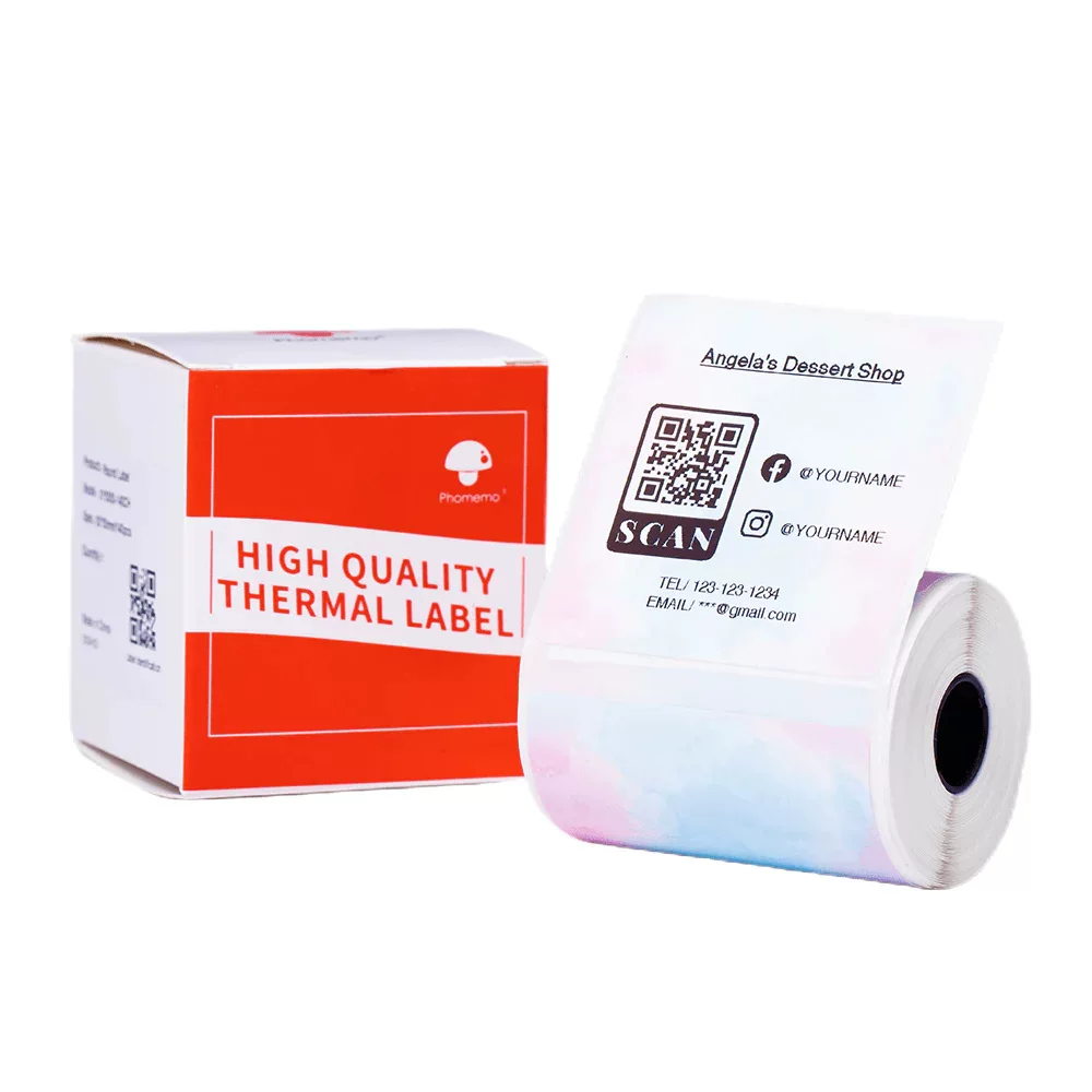 phomemo M110 self-adhesive price tag printing paper, jewelry and clothing tag paper, three-proof thermal label paper