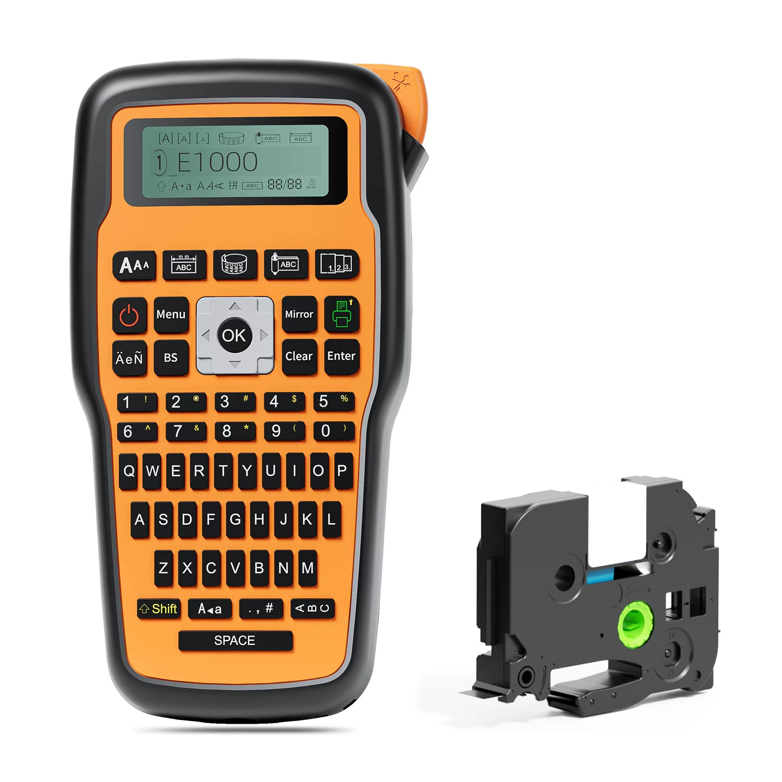 Wholesale of E1000 commercial label printer, cross-border thermal transfer inkless portable handheld label ribbon printer