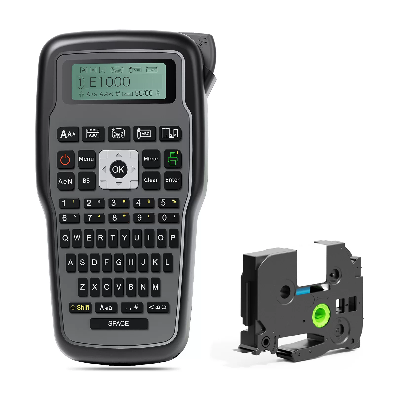 Wholesale of E1000 commercial label printer, cross-border thermal transfer inkless portable handheld label ribbon printer