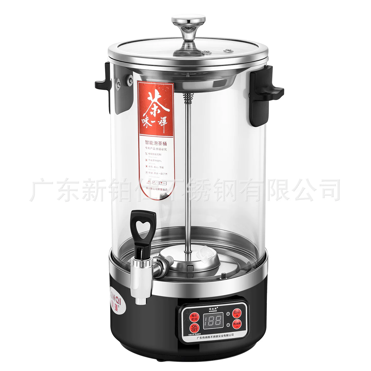 Intelligent tea boiling bucket, commercial large-capacity tea boiling device, electric heating and heat preservation water boiling bucket, fully automatic teapot for boiling