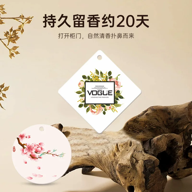 Customized car fragrance tablet pendants, car aroma cards, wardrobe and shoe cabinet fragrance cards, wardrobe and wardrobe fragrance cards, fresh air