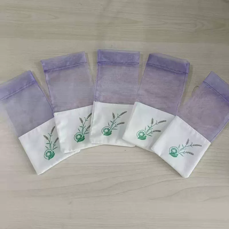 薰衣草袋子网纱束口棉布拼接香包空袋Logo包装袋香袋空袋香囊