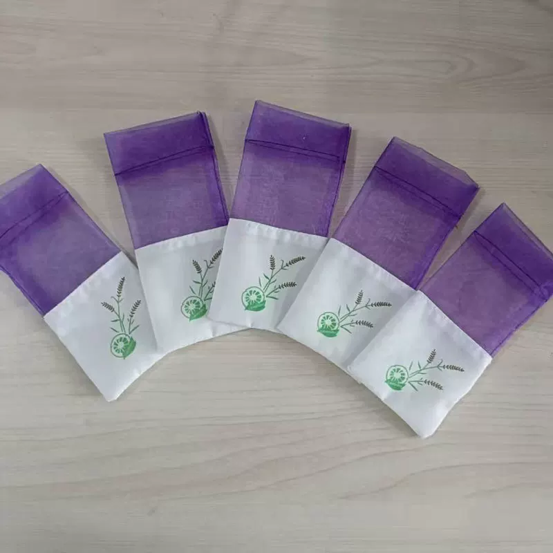 薰衣草袋子网纱束口棉布拼接香包空袋Logo包装袋香袋空袋香囊