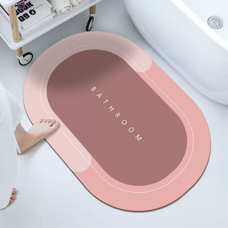 Bathroom water-absorbing floor mat, diatom mud soft mat, bathroom floor mat, anti-slip toilet door, household quick-drying bathroom mat