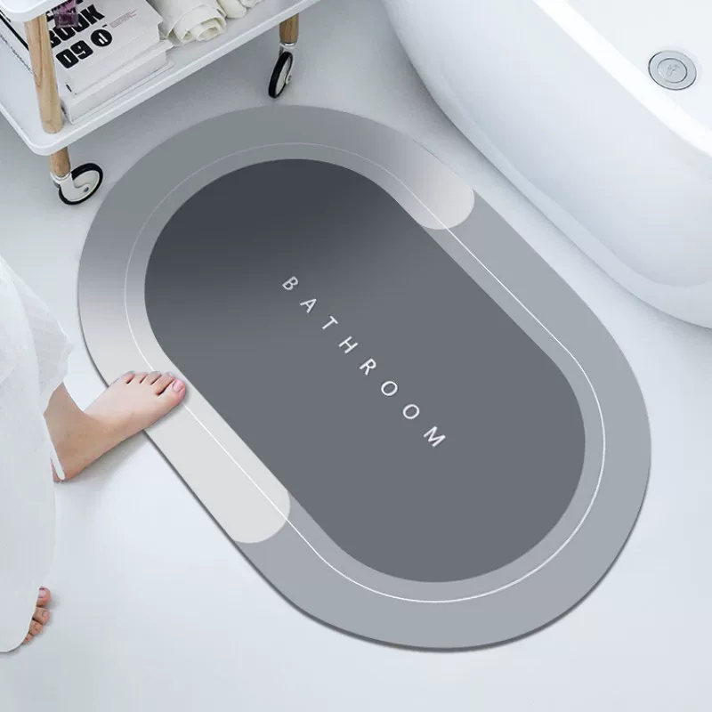 Bathroom water-absorbing floor mat, diatom mud soft mat, bathroom floor mat, anti-slip toilet door, household quick-drying bathroom mat