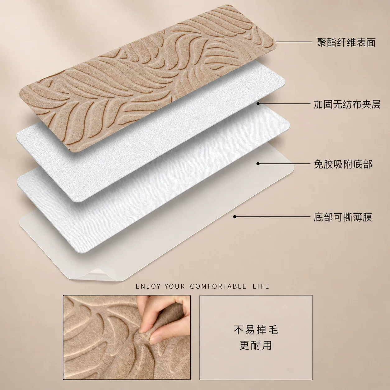 TPR anti-slip stair treads are glue-free, self-adhesive, brushed, machine washable, cross-border bestsellers, direct supply from the source factory