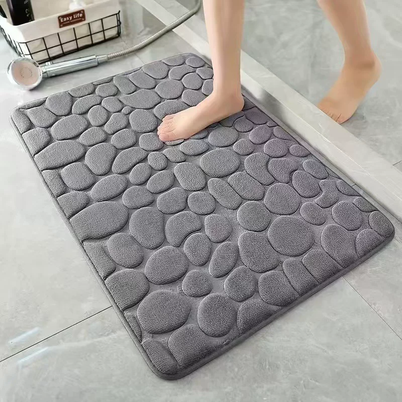 Cross-border coral velvet small stone floor MATS for home bathrooms, water-absorbing and anti-slip foot MATS, dirt-resistant MATS and easy to maintain