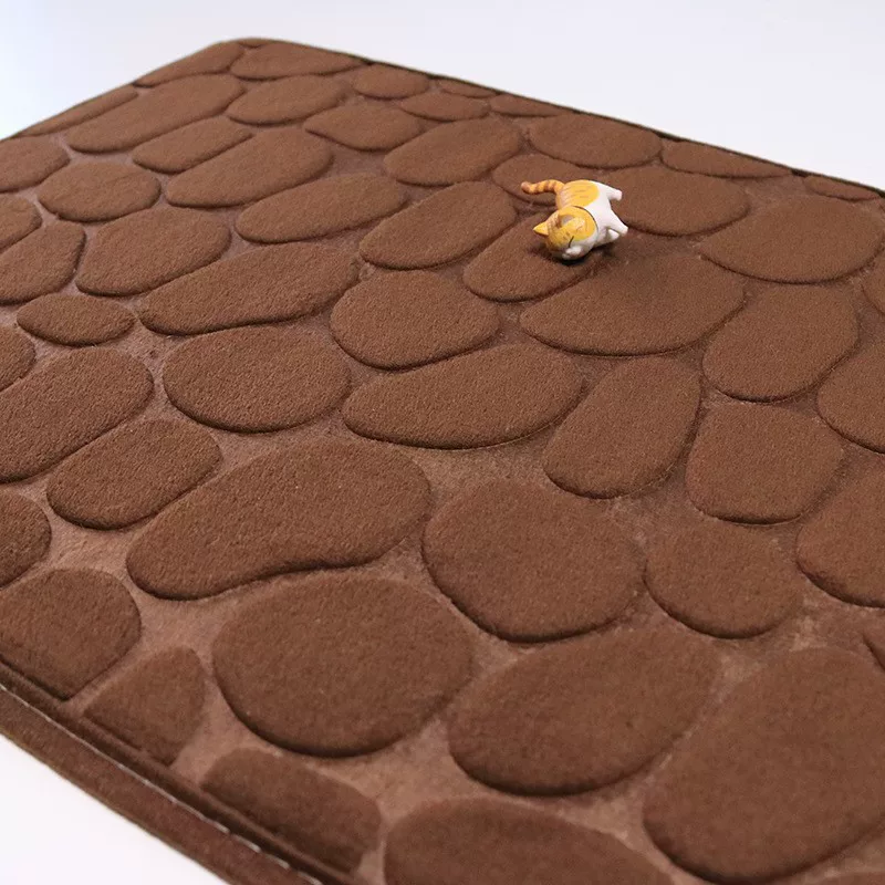 Cross-border coral velvet small stone floor MATS for home bathrooms, water-absorbing and anti-slip foot MATS, dirt-resistant MATS and easy to maintain