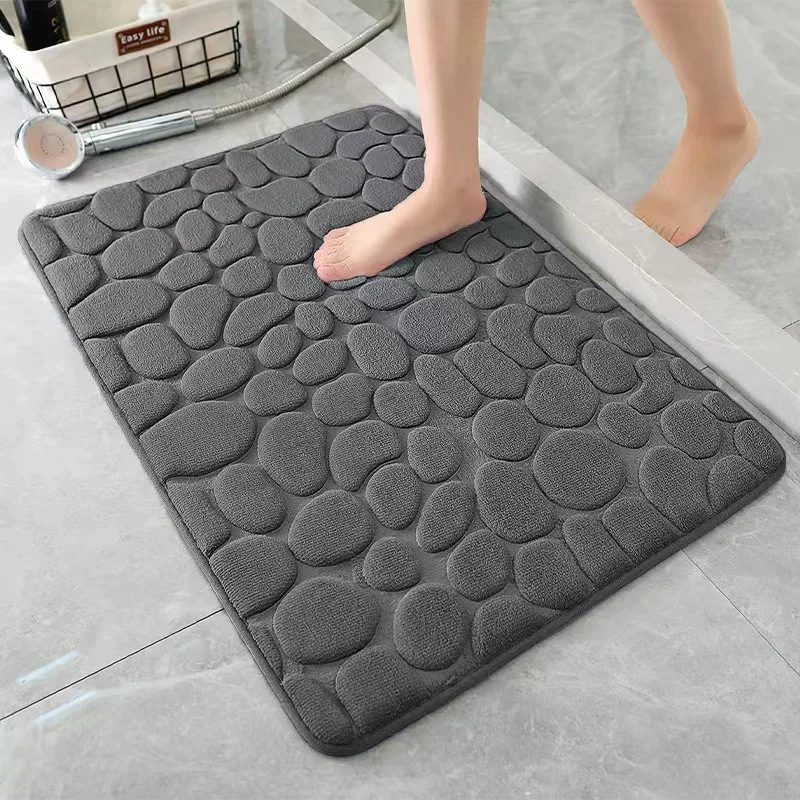 Cross-border coral velvet small stone floor MATS for home bathrooms, water-absorbing and anti-slip foot MATS, dirt-resistant MATS and easy to maintain