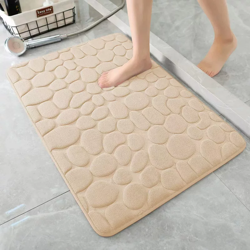 Cross-border coral velvet small stone floor MATS for home bathrooms, water-absorbing and anti-slip foot MATS, dirt-resistant MATS and easy to maintain