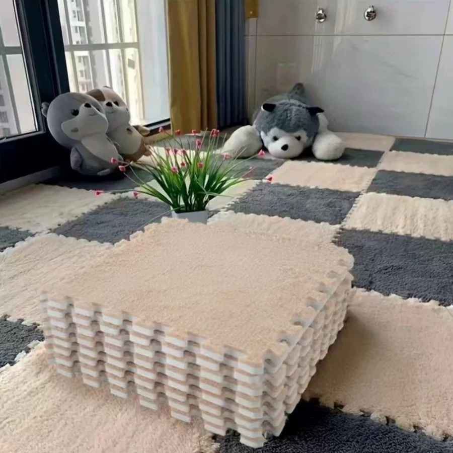 Cross-border bedroom bedside carpet, bay window mat, ins style foam mat, can be cut, disassembled, washed and spliced to cover the floor mat