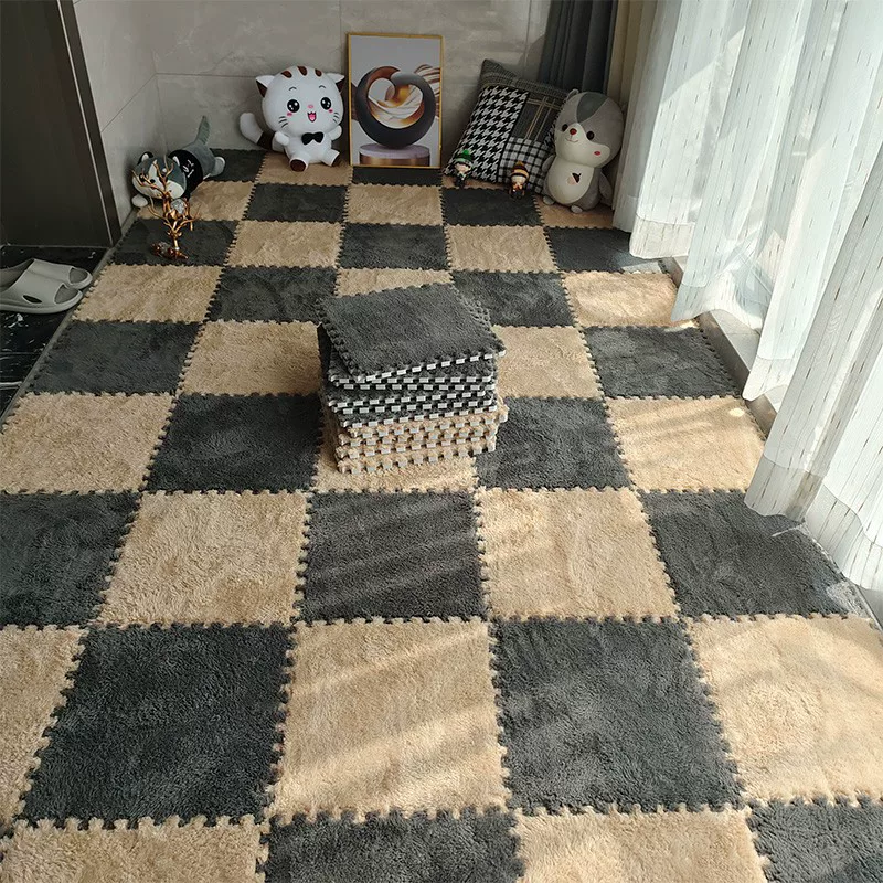 Cross-border bedroom bedside carpet, bay window mat, ins style foam mat, can be cut, disassembled, washed and spliced to cover the floor mat