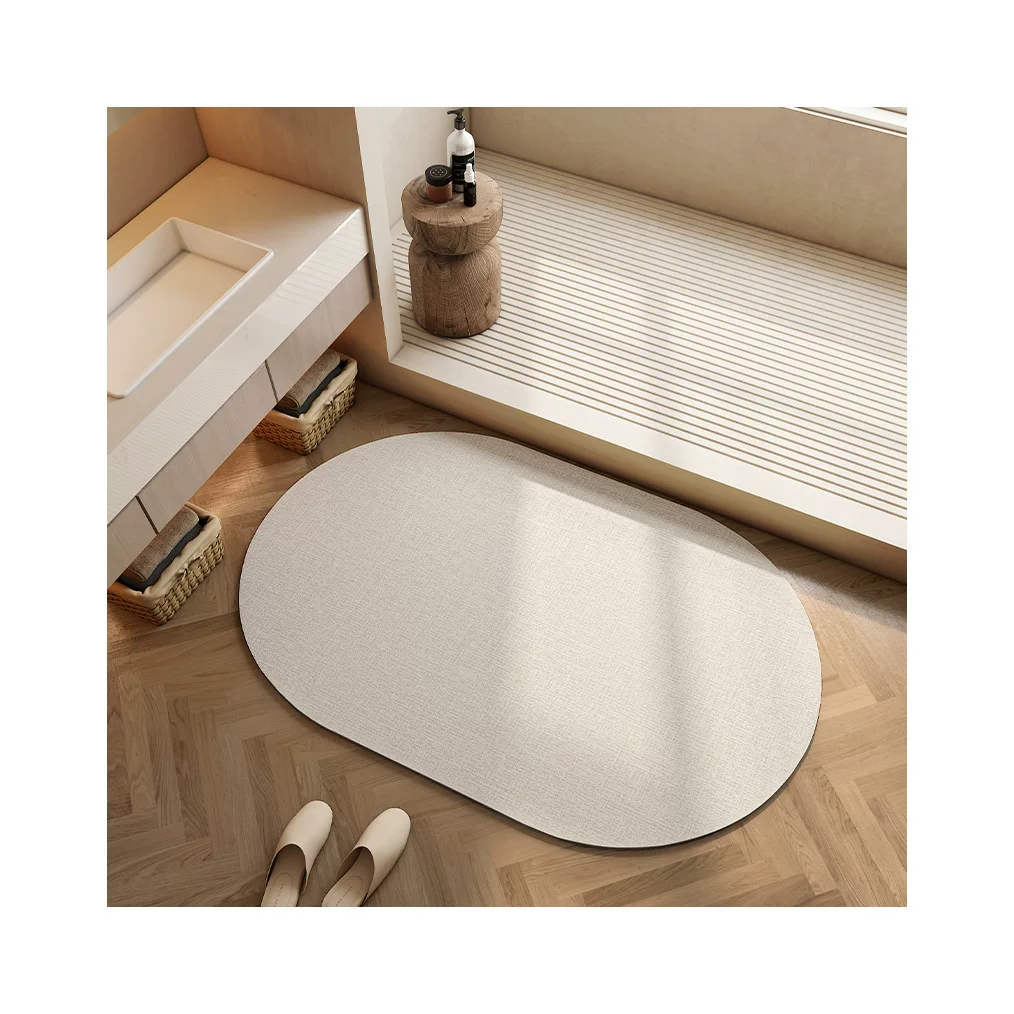 Cream-style bathroom diatom mud floor mat, toilet absorbent quick-drying mat, bathroom anti-slip door mat, and customizable foot mat