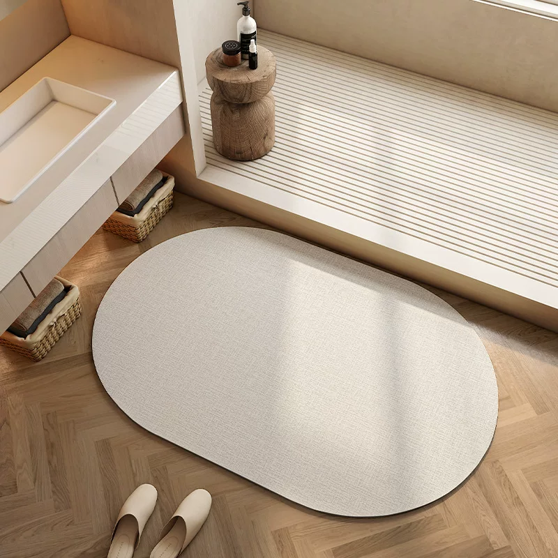 Cream-style bathroom diatom mud floor mat, toilet absorbent quick-drying mat, bathroom anti-slip door mat, and customizable foot mat