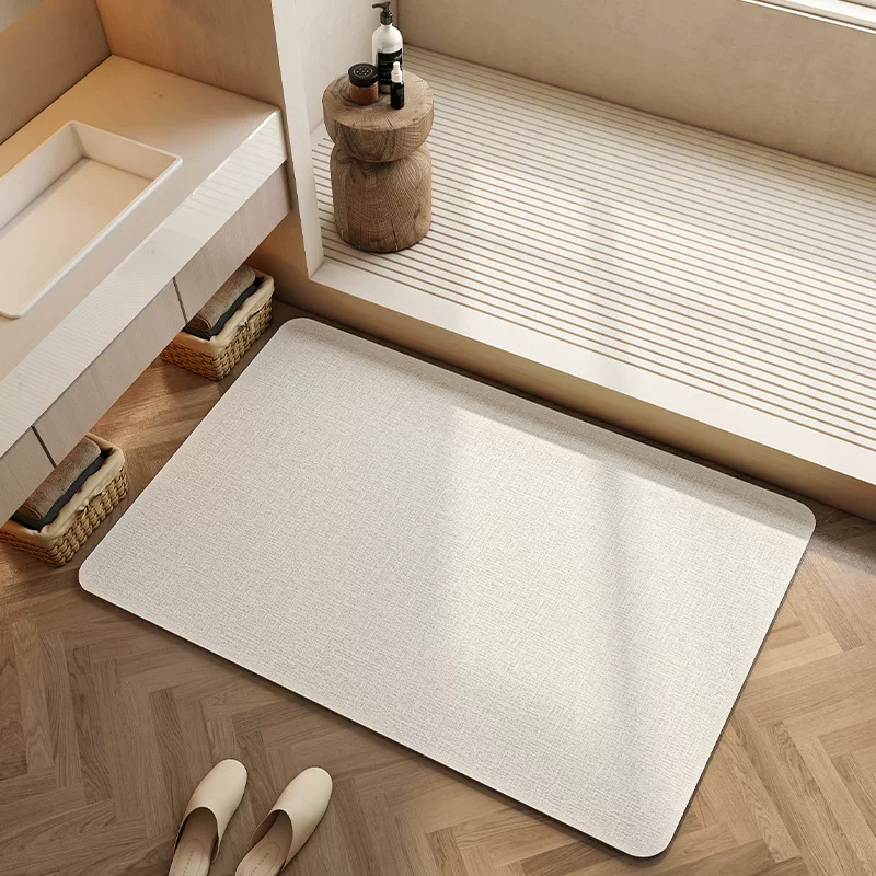 Cream-style bathroom diatom mud floor mat, toilet absorbent quick-drying mat, bathroom anti-slip door mat, and customizable foot mat