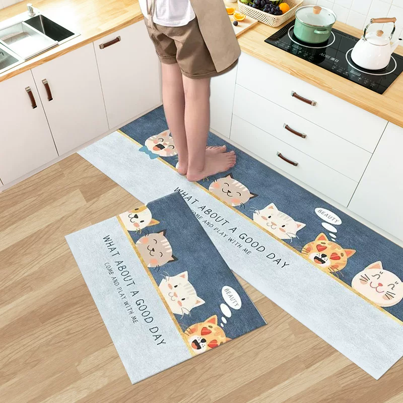 Thickened kitchen floor MATS, dirt-resistant bathroom door MATS, entrance MATS, foyer, bathroom door MATS, simple home carpet floor MATS