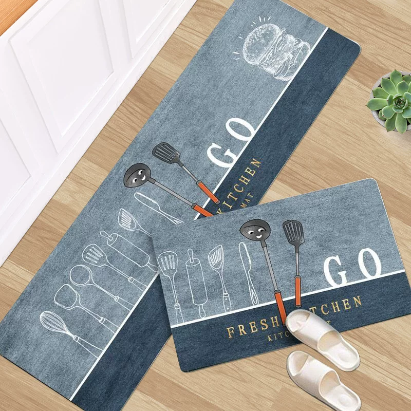 Thickened kitchen floor MATS, dirt-resistant bathroom door MATS, entrance MATS, foyer, bathroom door MATS, simple home carpet floor MATS
