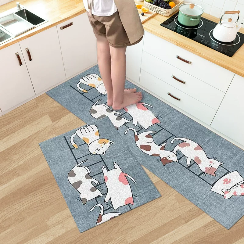 Thickened kitchen floor MATS, dirt-resistant bathroom door MATS, entrance MATS, foyer, bathroom door MATS, simple home carpet floor MATS