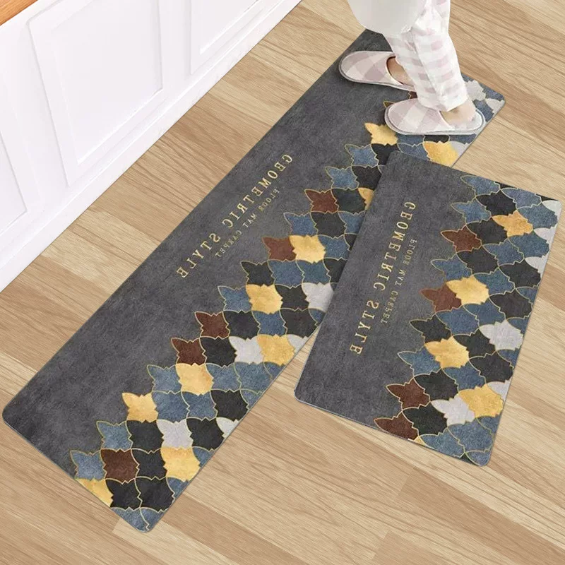 Thickened kitchen floor MATS, dirt-resistant bathroom door MATS, entrance MATS, foyer, bathroom door MATS, simple home carpet floor MATS
