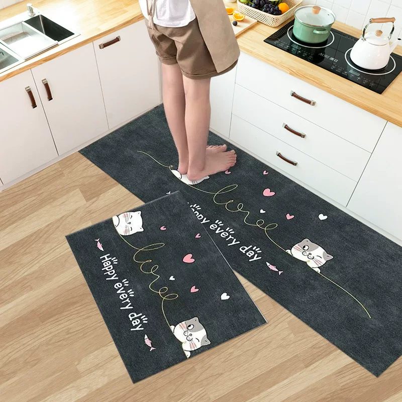 Thickened kitchen floor MATS, dirt-resistant bathroom door MATS, entrance MATS, foyer, bathroom door MATS, simple home carpet floor MATS