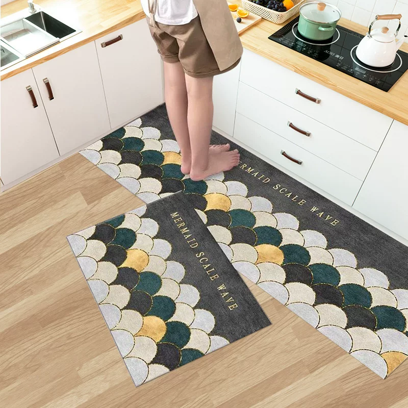 Thickened kitchen floor MATS, dirt-resistant bathroom door MATS, entrance MATS, foyer, bathroom door MATS, simple home carpet floor MATS