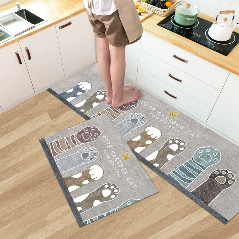 Thickened kitchen floor MATS, dirt-resistant bathroom door MATS, entrance MATS, foyer, bathroom door MATS, simple home carpet floor MATS