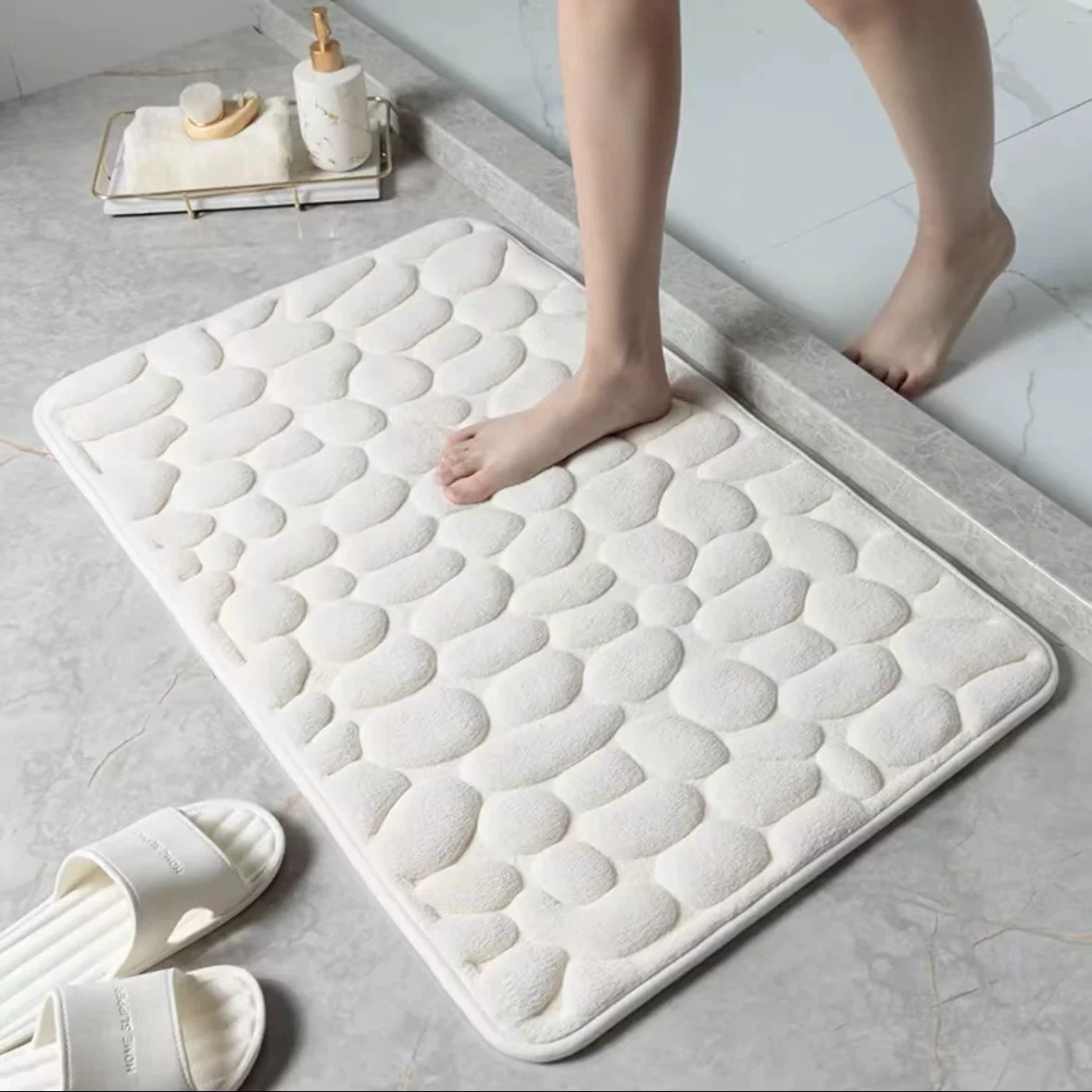 Cross-border pebble embossed floor MATS, anti-slip foot MATS for the entrance and bathroom, best-selling bathroom absorbent carpets, factory direct supply
