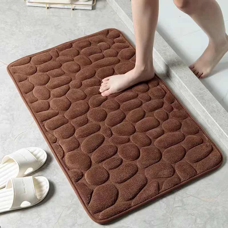 Cross-border pebble embossed floor MATS, anti-slip foot MATS for the entrance and bathroom, best-selling bathroom absorbent carpets, factory direct supply