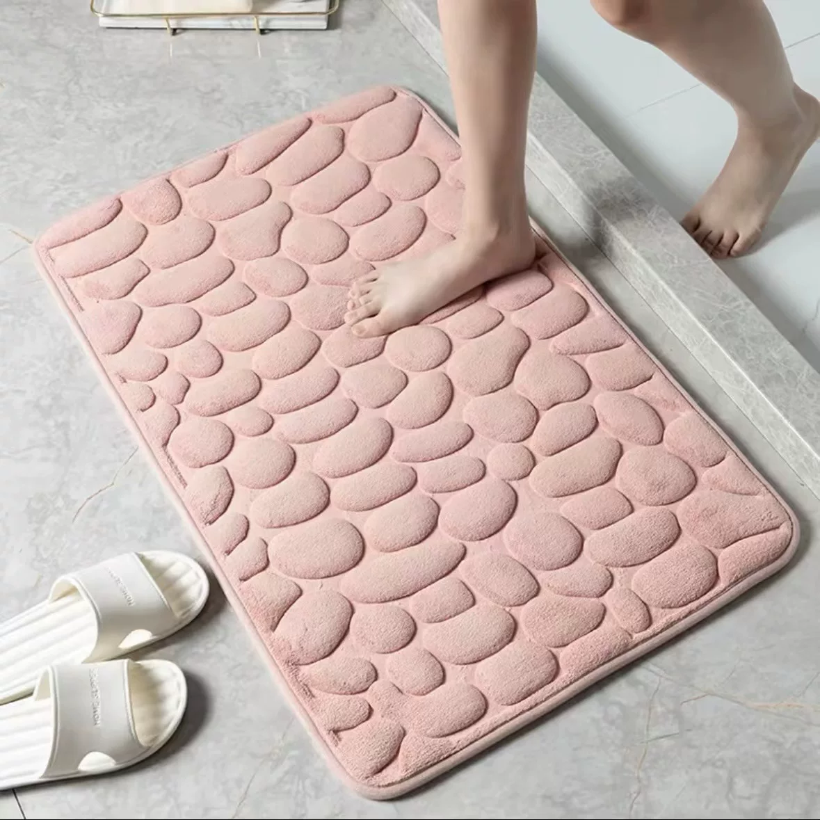 Cross-border pebble embossed floor MATS, anti-slip foot MATS for the entrance and bathroom, best-selling bathroom absorbent carpets, factory direct supply