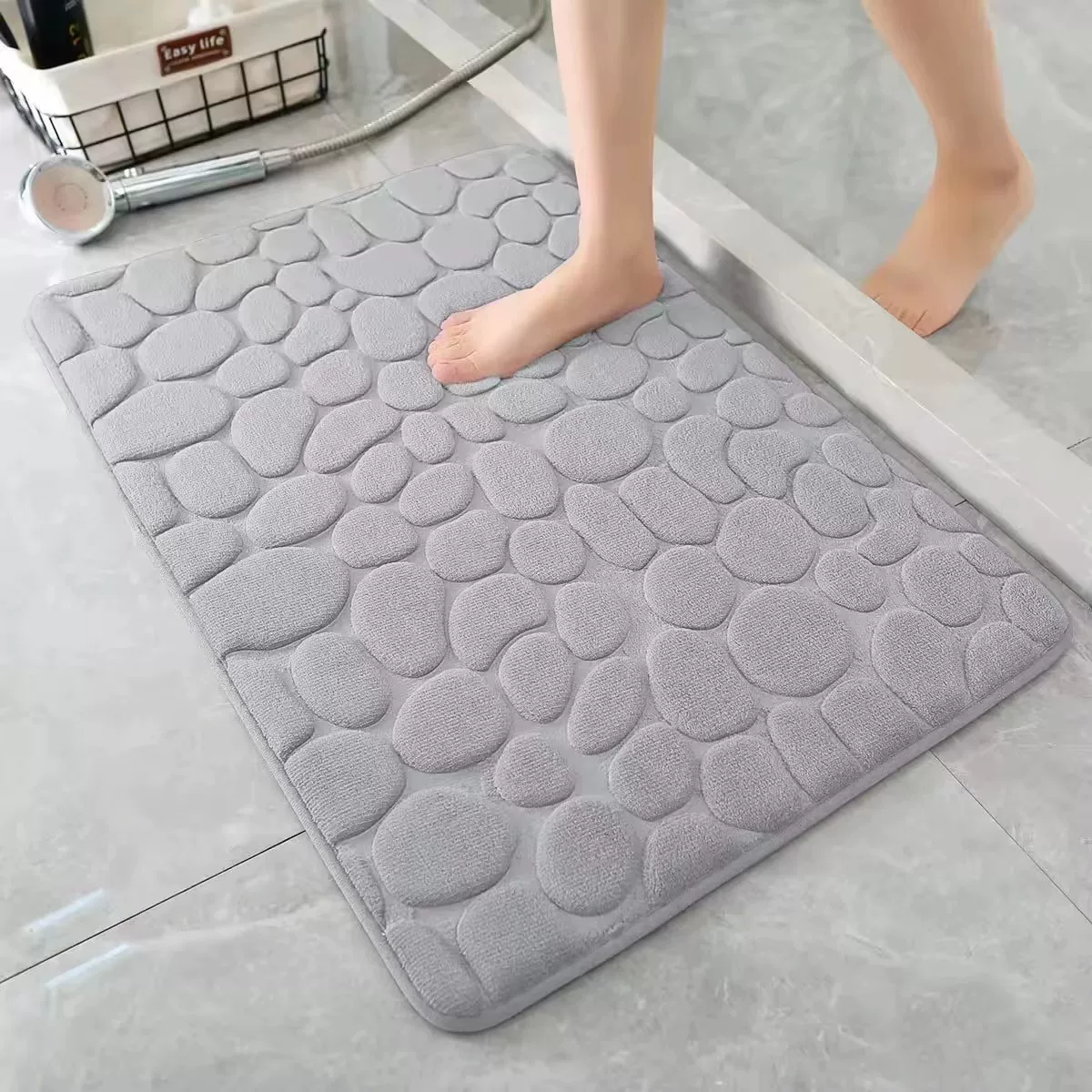 Cross-border pebble embossed floor MATS, anti-slip foot MATS for the entrance and bathroom, best-selling bathroom absorbent carpets, factory direct supply