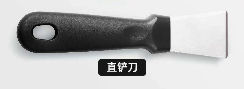 Multi-functional cleaning shovel for kitchen and household range hoods, a thickened stainless steel small shovel for removing grease and rust
