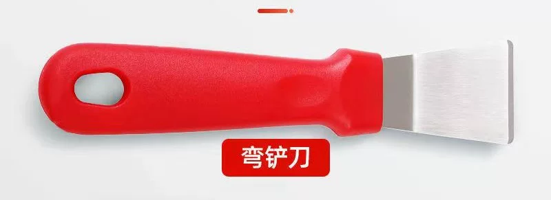 Multi-functional cleaning shovel for kitchen and household range hoods, a thickened stainless steel small shovel for removing grease and rust