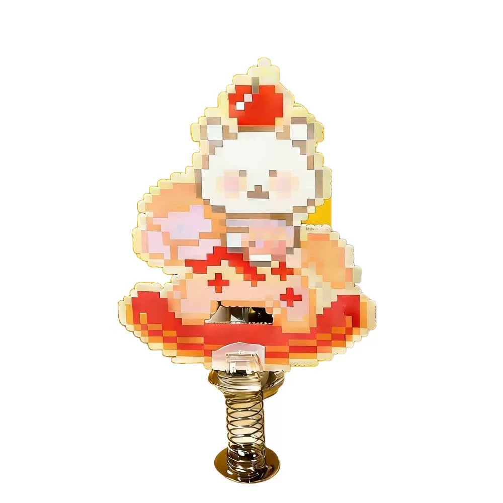 DIY bean jigsaw shaking fun figurine, self-adhesive spring base, swinging double-sided spring base figurine, trendy tool