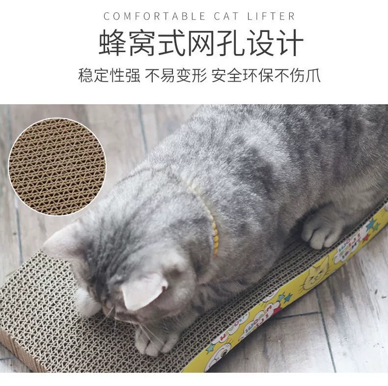 Cat scratch board and cat bed integrated all-linen corrugated paper claw grinding cat products, large corrugated cat scratch board claw grinding pet toys