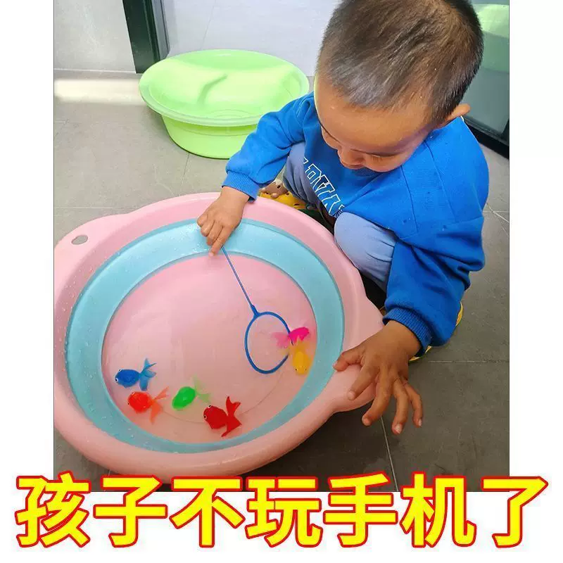 Floating fish-catching toys for babies, early education, children's water play, goldfish net bag, silicone small fish, soft rubber animal children's toys
