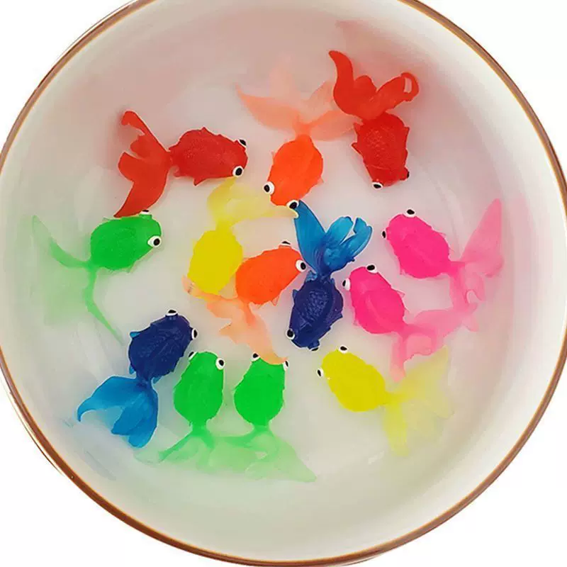 Floating fish-catching toys for babies, early education, children's water play, goldfish net bag, silicone small fish, soft rubber animal children's toys